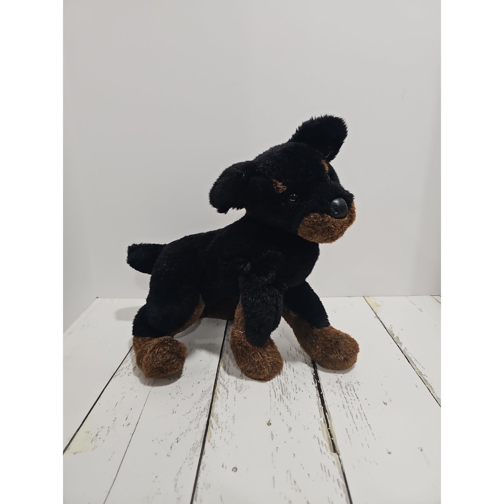 Douglas The Cuddle Toy Dog George Rottweiler 10" Stuffed Plush Black Brown